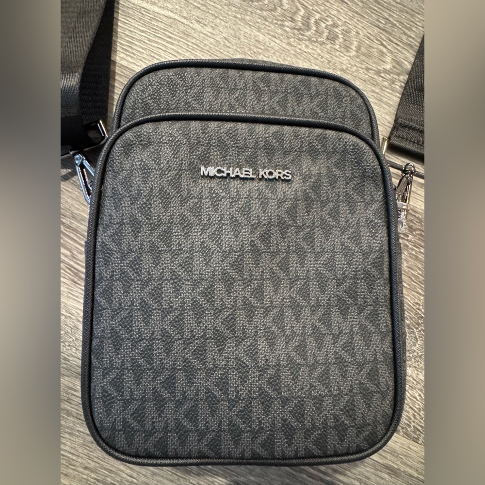 Michael Kors Gray and Black Crossbody Bag with Iconic Style